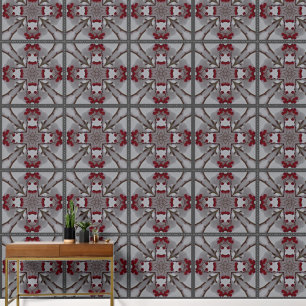 Large Square Photo on Dark Grey Berries Red Snow Wallpaper