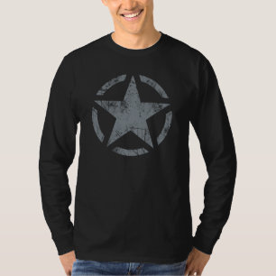 Large Star Grunge Distressed Style T-Shirt