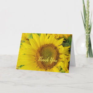 Large Sunflower Detail Thank You Note Card