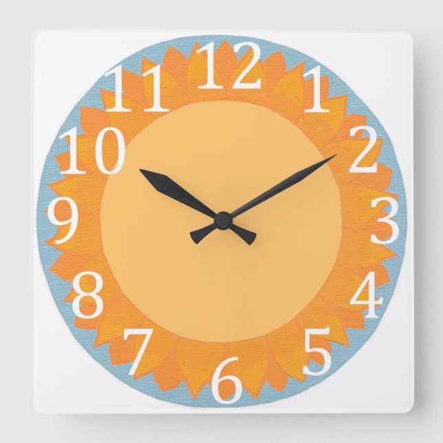 Large sunflower, floral wall clocks (Front)