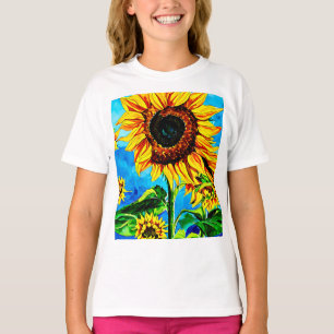 Large Sunflowers Watercolor nature painting   T-Shirt