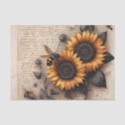 Large Sunflowers with Bees on Script