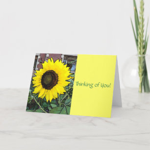 Large Sunny Smile Sunflower Greeting Card