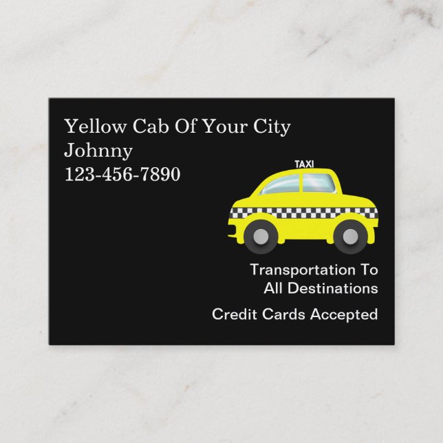 Large Taxi Business Cards (Front)