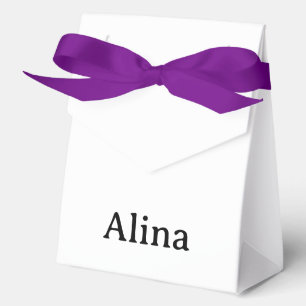 Large Tent with Purple Ribbon 4" x 2" x 5"  Favour Box