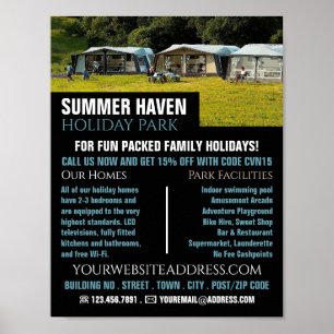 Large Tents, Holiday Park Advertising Poster