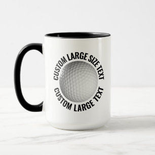 Large Text BLACK Combo 15oz Custom Golf Mug