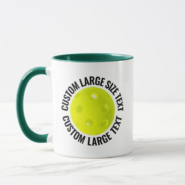 Large Text HUN. GREEN Combo 11oz Custom Pickleball Mug (Left)