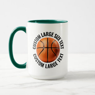 Large Text HUN. GREEN Combo 15oz Custom Basketball Mug
