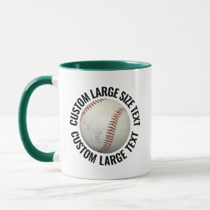 Large Text HUNTER GREEN Combo 11oz Custom Baseball Mug