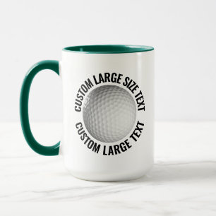 Large Text HUNTER GREEN Combo 15oz Custom Golf Mug