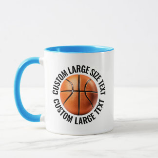 Large Text LIGHT BLUE Combo 11oz Custom Basketball Mug