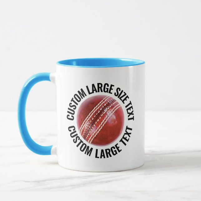 Large Text LIGHT BLUE Combo 11oz Custom Cricket Mug (Left)