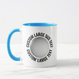 Large Text LIGHT BLUE Combo 11oz Custom Golf Mug