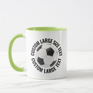 Large Text LIME GREEN Combo 11oz Custom Soccer Mug