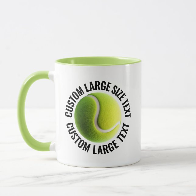 Large Text LIME GREEN Combo 11oz Custom Tennis Mug (Left)
