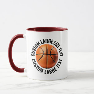 Large Text MAROON Combo 11oz Custom Basketball Mug