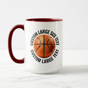 Large Text MAROON Combo 15oz Custom Basketball Mug