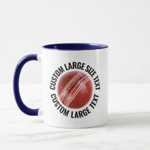 Large Text NAVY BLUE Combo 11oz Custom Cricket Mug