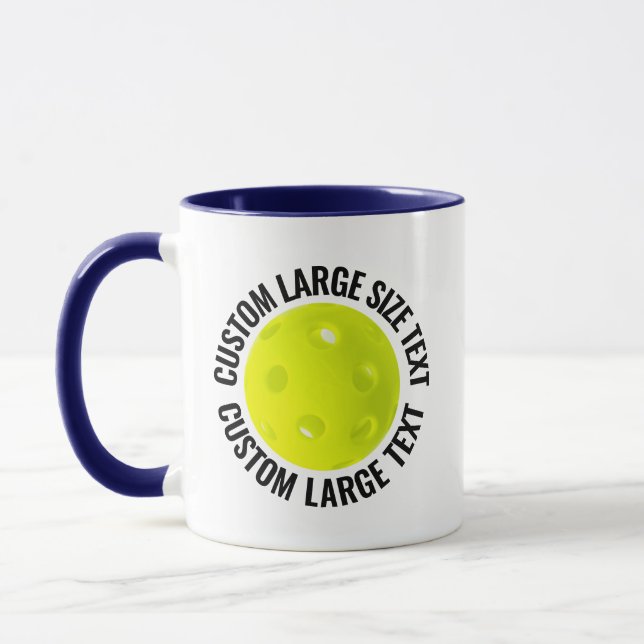 Large Text NAVY BLUE Combo 11oz Custom Pickleball Mug (Left)