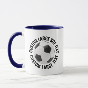 Large Text NAVY BLUE Combo 11oz Custom Soccer Mug