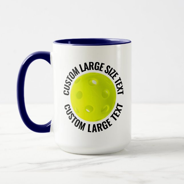 Large Text NAVY BLUE Combo 15oz Custom Pickleball Mug (Left)