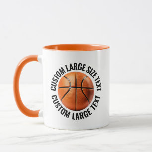 Large Text ORANGE Combo 11oz Custom Basketball Mug