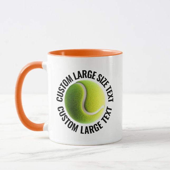 Large Text ORANGE Combo 11oz Custom Tennis Mug (Left)