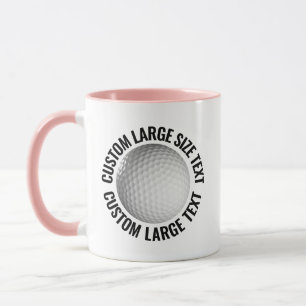 Large Text PINK Combo 11oz Custom Golf Mug