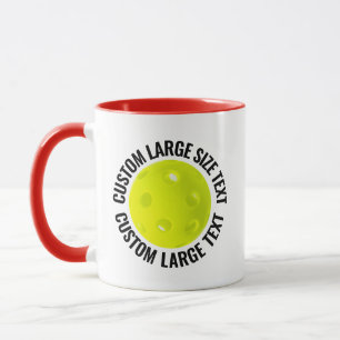 Large Text RED Combo 11oz Custom Pickleball Mug