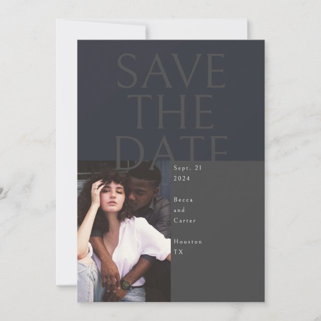 Large Text Save the Date card (Front)