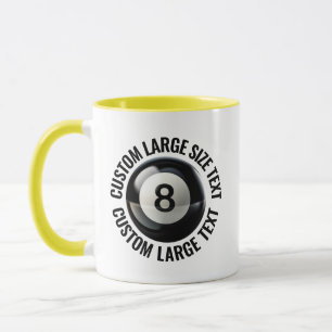 Large Text YELLOW Combo 11oz Custom 8 Ball Mug