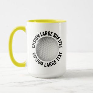 Large Text YELLOW Combo 15oz Custom Golf Mug