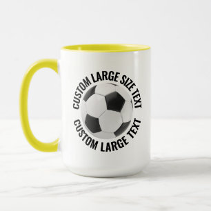 Large Text YELLOW Combo 15oz Custom Soccer Mug