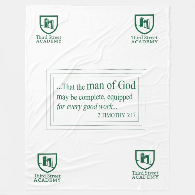 Large Third Street Academy Fleece Blanket (Front)