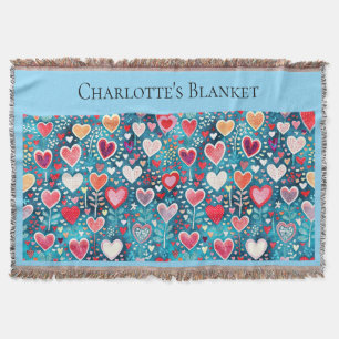 Large Throw - Heart design  Blanket