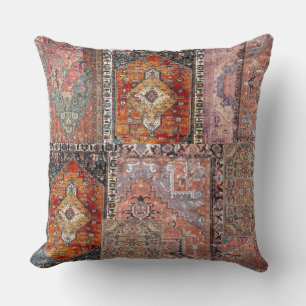 large throw pillow with persian rug motif