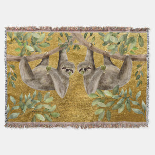 Large Throw with Sloths Blanket