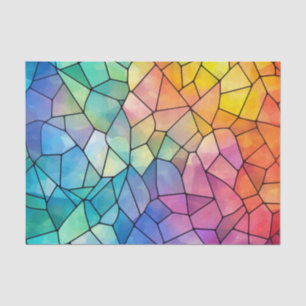 Large Tiles Rainbow Glass Decoupage Tissue Paper