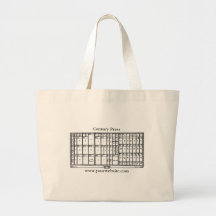 Large tote bag with letterpress theme