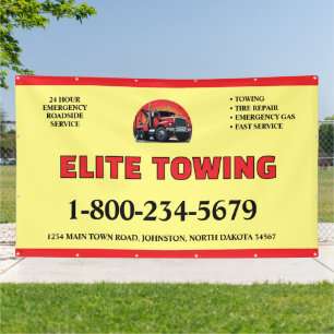 Large Towing Recovery Highway Wrecker Service Banner