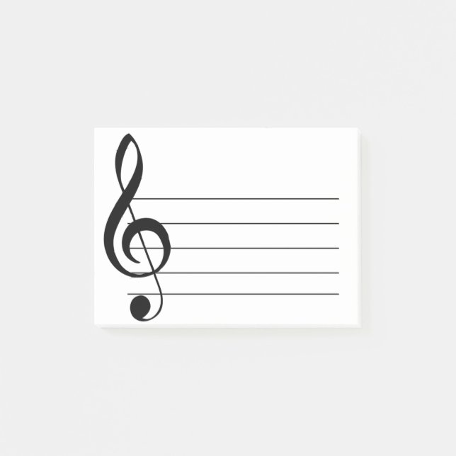Large Treble Clef Musical Post-It Notes (Front)