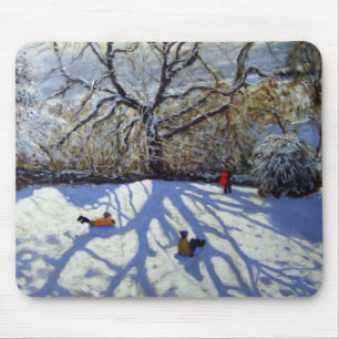 Large tree and tobogganers Youlgreave Mouse Pad