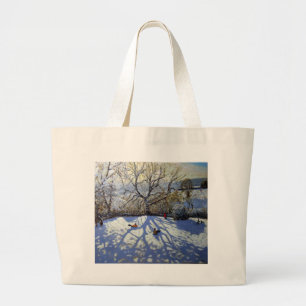 Large tree and tobogganers Youlgreave Tote Bag
