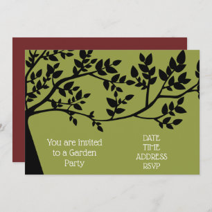 Large tree Garden party function Invitation
