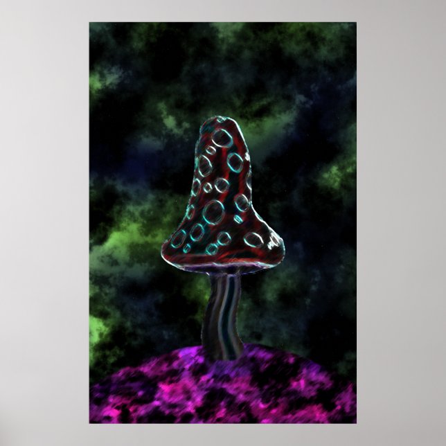 Large Trippy Mushroom Poster (Front)