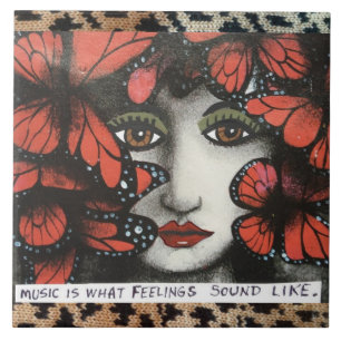 LARGE TRIVET-MUSIC IS WHAT FEELINGS SOUND LIKE. TILE