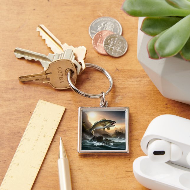 Large Trout in Rapids Key Ring (Desk)