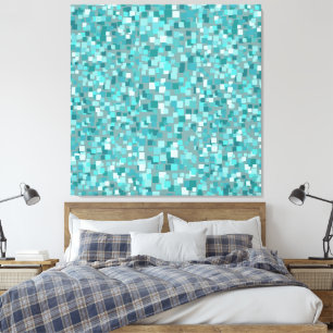 Large Turquoise Mosaic Wall Art Decor