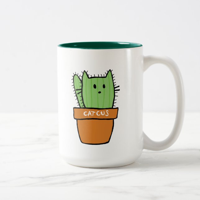Large two-tone Cactus Mug - Pumpkin (Right)